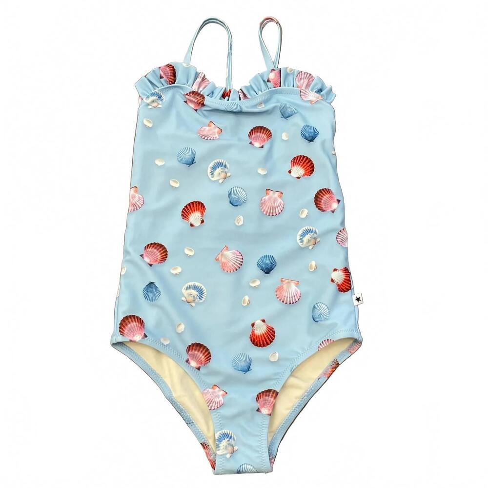 NEW MOLO girl's shells nakia swim suit in blue